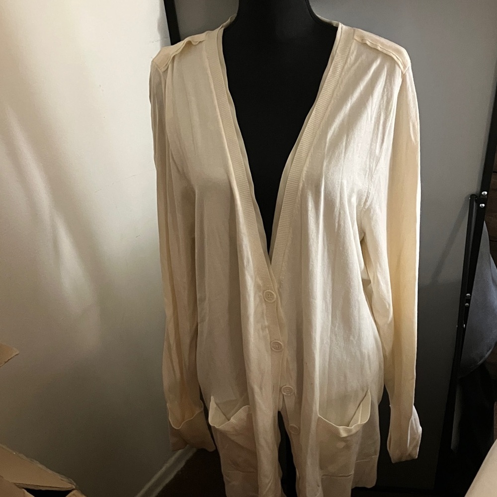 Cream Button-Up Cardigan